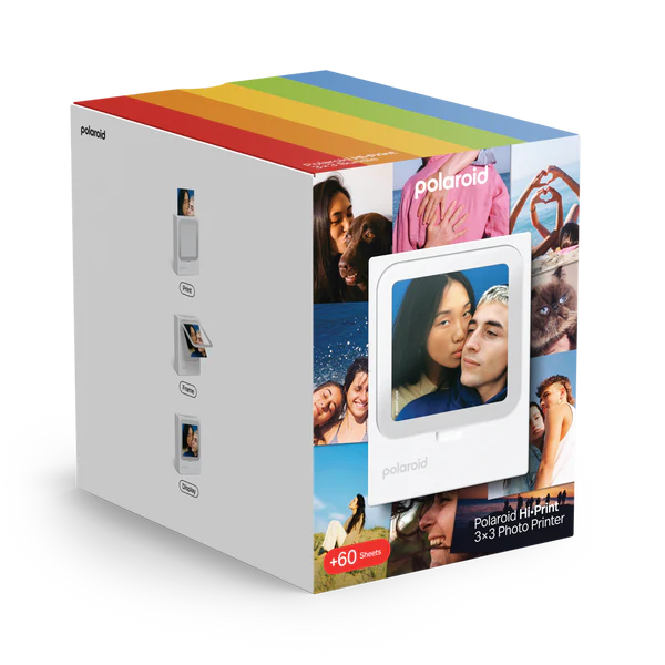 POLAROID Hi Print 3x3 Pocket Photo Printer White + 60 Sheet Bundle