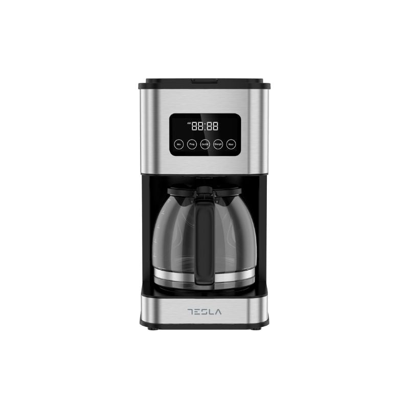 Tesla Filter Coffee Machine 900W, 1.25L, Black Inox - CMF201BX
