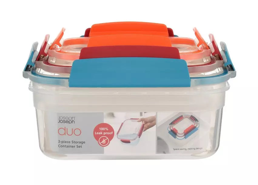 Joseph Joseph Duo Storage Container 3 Pcs Set, Multicolor