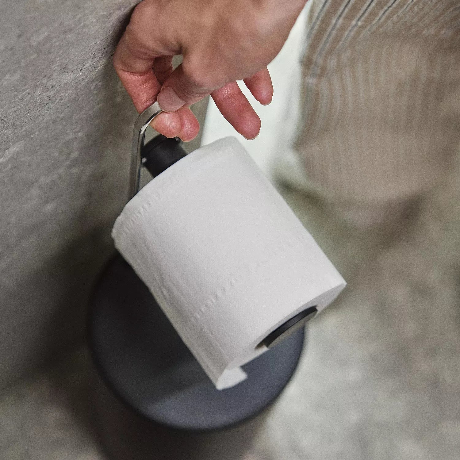 Joseph Joseph Easy Store™ Toilet Paper Roll Holder with Concealed Storage - Black