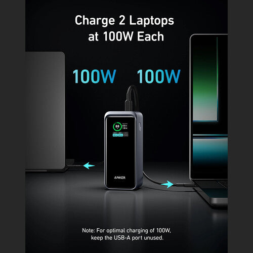 Anker 3-Port 200W Power Bank with LCD Screen (20,000mAh, Black)