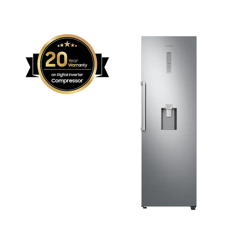 Samsung Upright 1-Door Refrigerator with Digital Inverter Technology, Water Dispenser, Power Freeze, 375L, Silver - RR39M73107F/SG