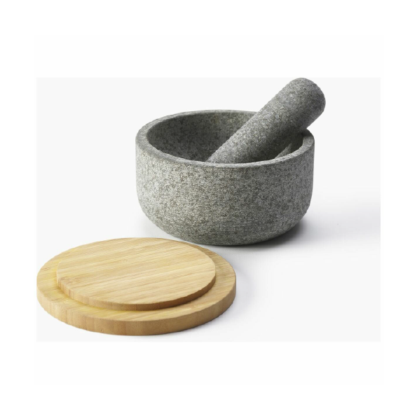 Joseph Joseph Dash Pestle & Mortar with Bamboo Lid - Granite