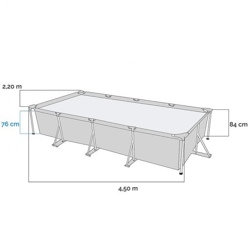 Intex Metal Frame Rectangular Pool 4.5m x 2.2m x 0.84m