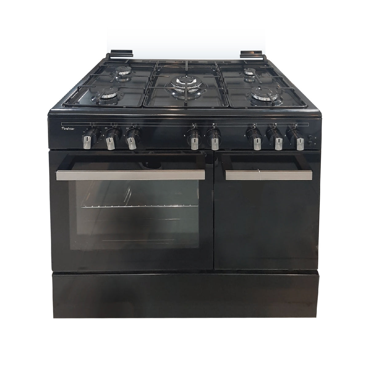 Perfetto 90cm Cooker, 5 Burners, Ignition, Bottle Compartment, Black, PER95BL