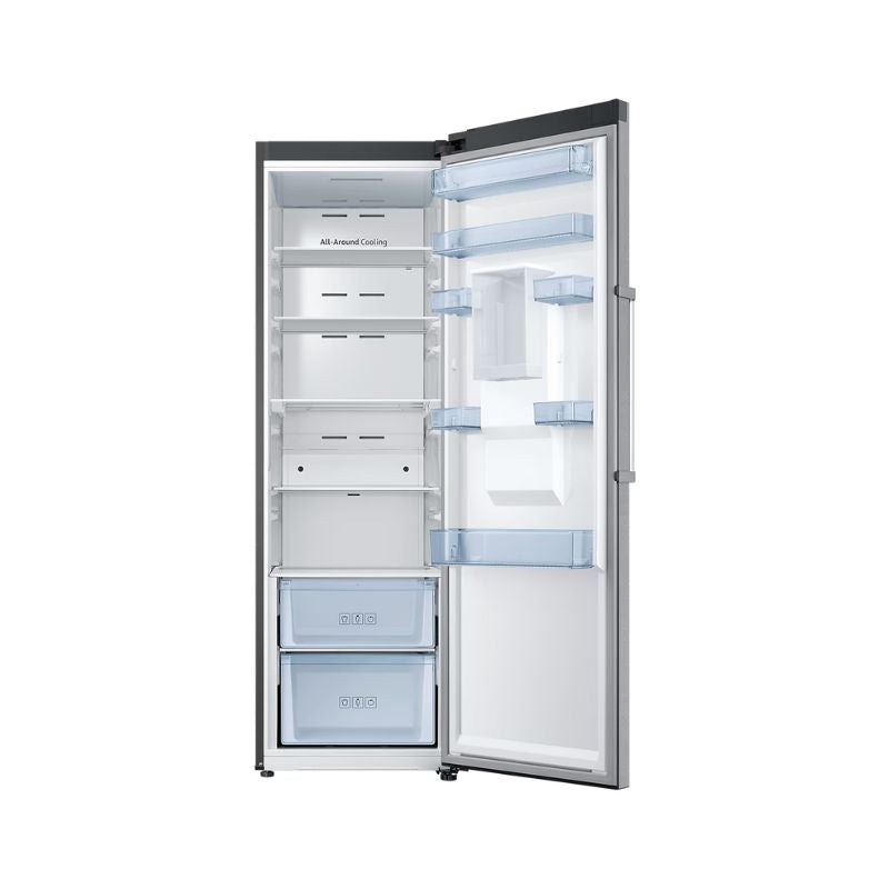 Samsung Upright 1-Door Refrigerator with Digital Inverter Technology, Water Dispenser, Power Freeze, 375L, Silver - RR39M73107F/SG