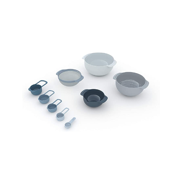 Joseph Joseph 9 Nesting Set with Mixing Bowls Measuring Cups Sieve Colander