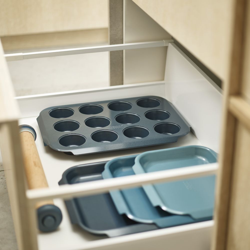 Joseph Joseph Nest™ Bake Non-Stick 12 Cup Blue Muffin Tray