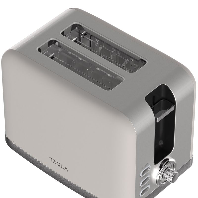 Tesla Toaster, 930W, 2 Slices, Cream Inox - TS200BX