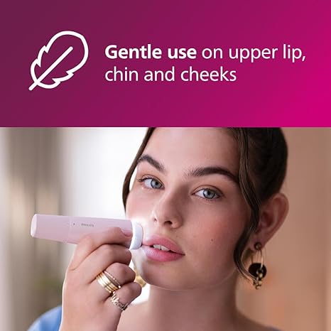 Philips Facial Hair Remover 5000 Series, Personal Groomer for Women, Cordless and Compact, with Hypoallergenic Head, Gentle and Quick Facial Hair Removal, Easy Touch-Ups, Model BRR454/00