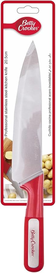 Betty Crocker Stainless Steel Chef Knife (20.5CM) Red