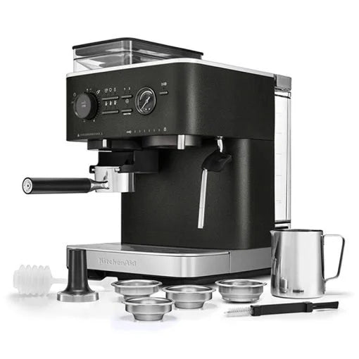 Kitchenaid 5Kes6551Ebk Semi Automatic Espresso Machine With Burr Grinder Cast Iron Black