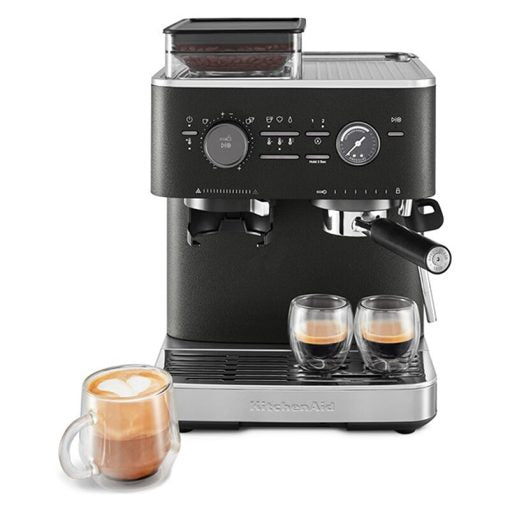 Kitchenaid 5Kes6551Ebk Semi Automatic Espresso Machine With Burr Grinder Cast Iron Black