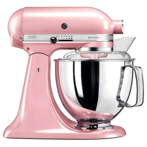 KitchenAid 5KSM175PSEVB Mixer Tilt-Head 4.8l Artisan Silky Pink + 3 L Bowl + Flex edge Beater