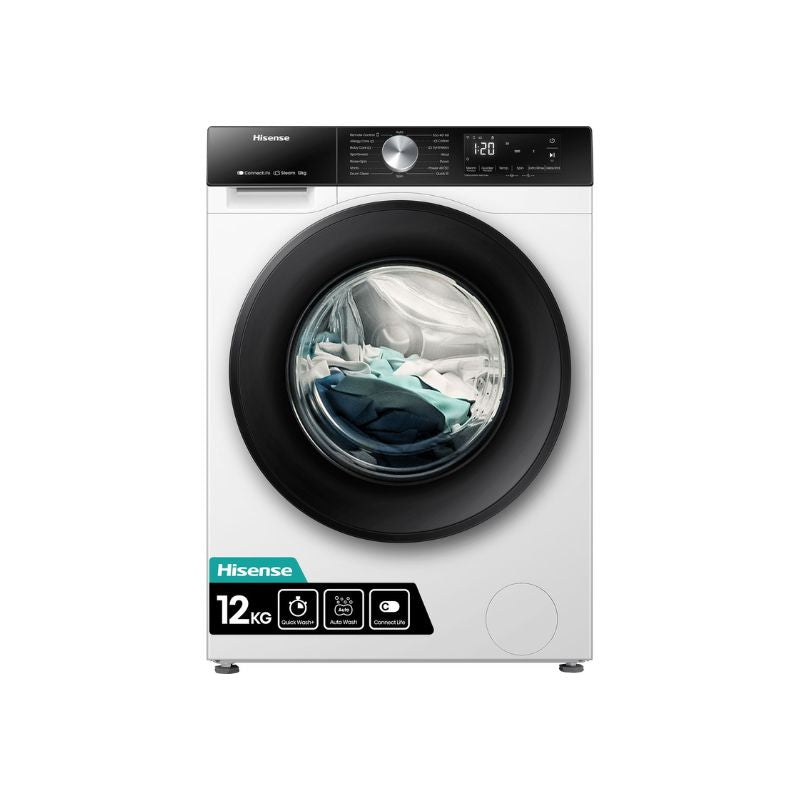 Hisense 3S Series WF3S1243BW 12kg WiFi Connected Washing Machine with 1400 rpm - White