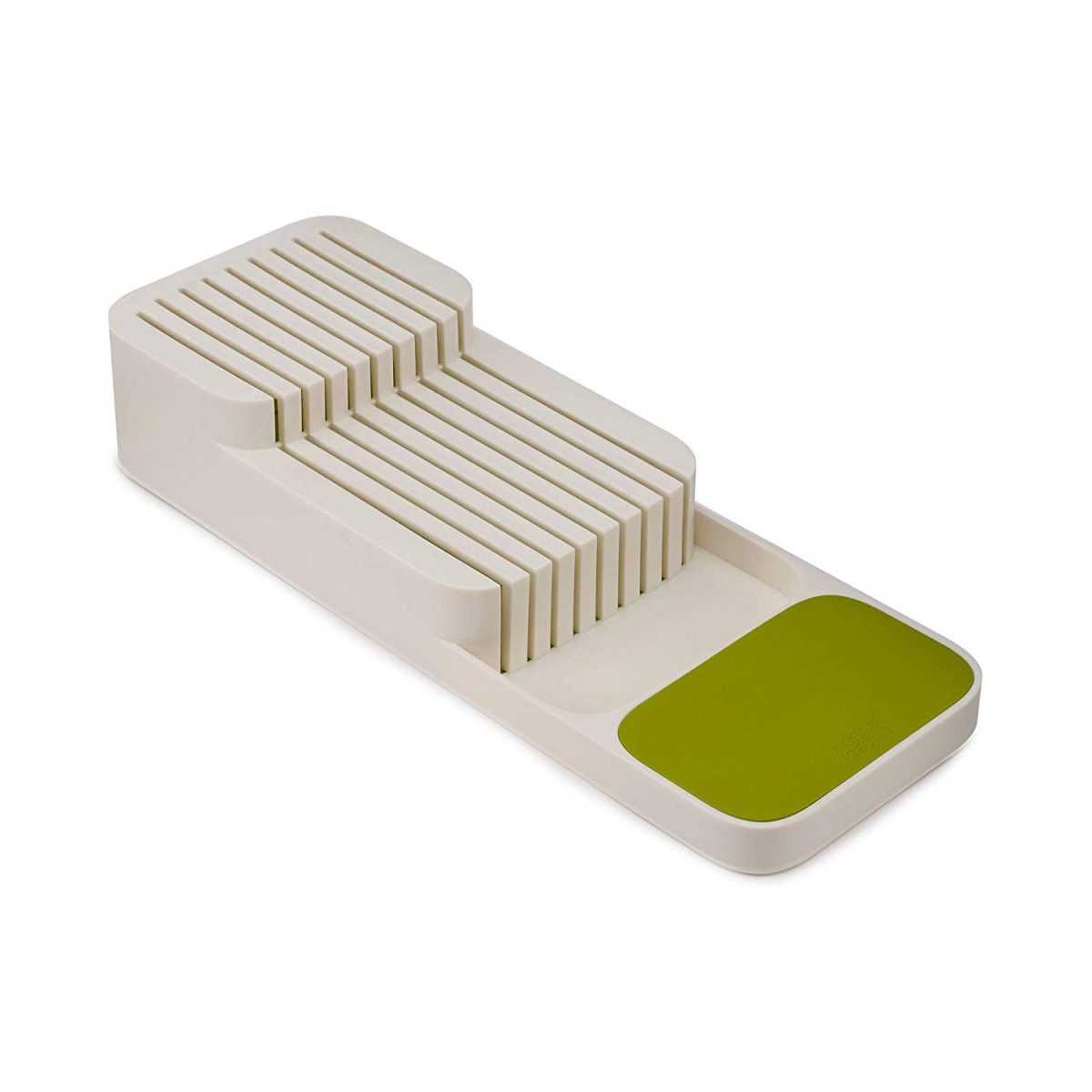 Joseph Joseph DrawerStore Kitchen Drawer Organizer Tray for Knives Knife Block White/Green