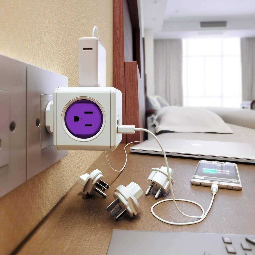 Allocacoc PowerCube? |Rewirable USB| 3x Plug + IEC Cable - Orchid Purple