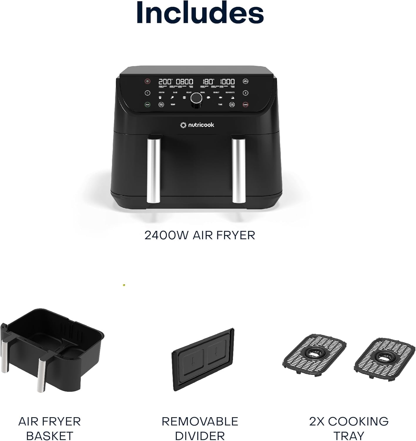 Nutricook Air Fryer Duo 2 FlexzoneNC-AFD285 8.5L (8 people)