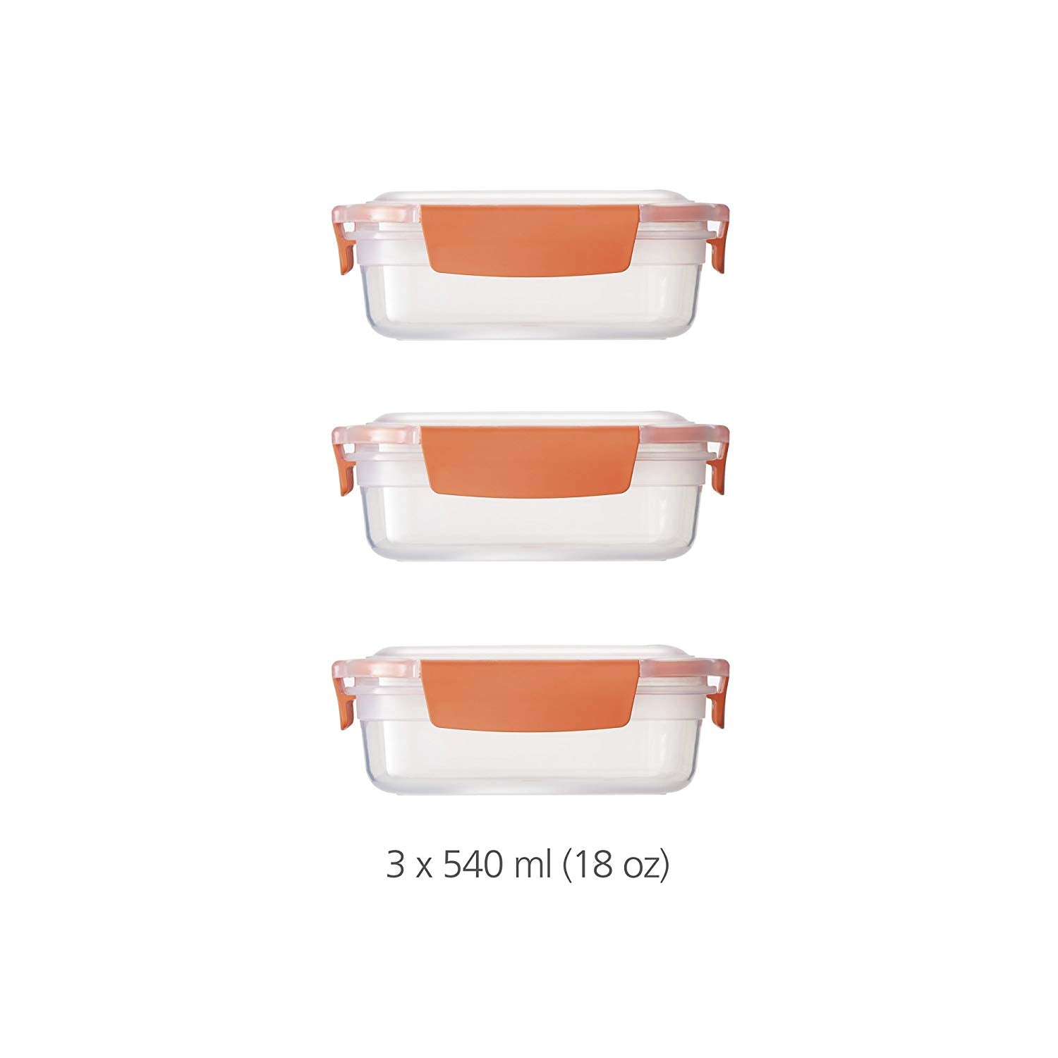 Joseph Joseph Nest Lock 3-Piece Storage Container Set (3 x 540ml) - Orange