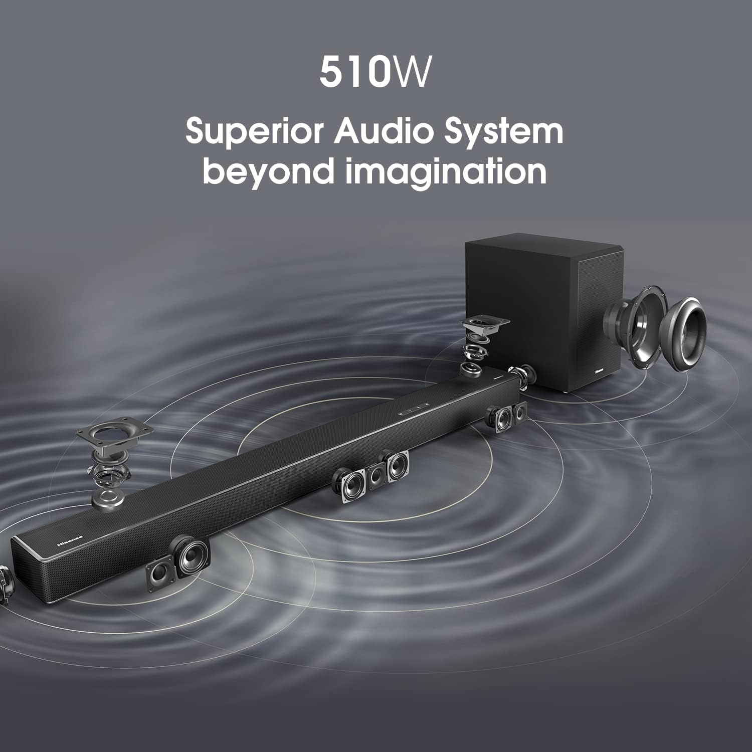 Hisense U5120G 5.1.2ch Premium Sound Bar with Wireless Subwoofer