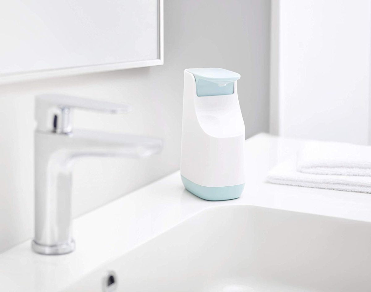 Joseph Joseph Slim Compact Soap Dispenser with Non-Drip Nozzle, Blue