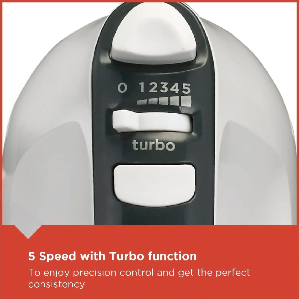 Black & Decker 300w 5 Speed Multifunction Bowl And Stand Mixer, White