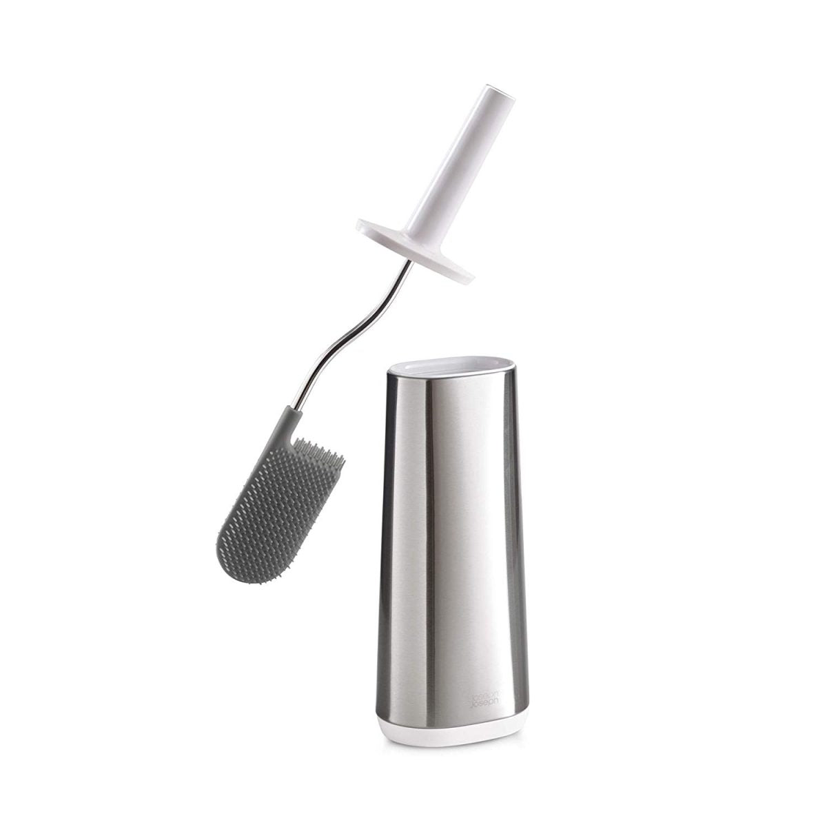 Joseph Joseph EasyStore Butler Toilet Paper Holder Stand and Flex Toilet Brush with Shelf and Drawer, Stainless Steel