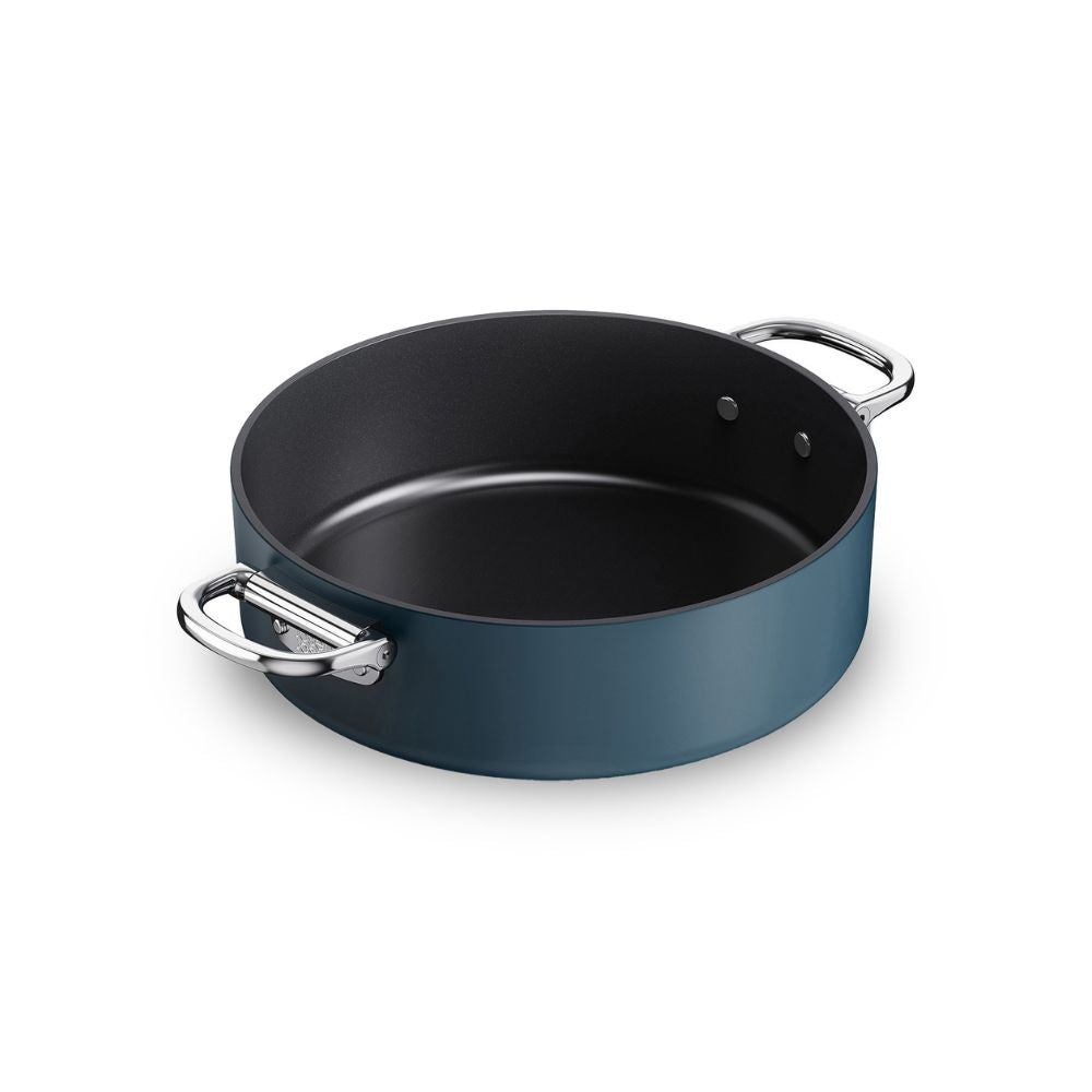 Joseph Joseph Space Folding Handle Ceramic Non-stick 28cm Blue Shallow Casserole Pan & Lid