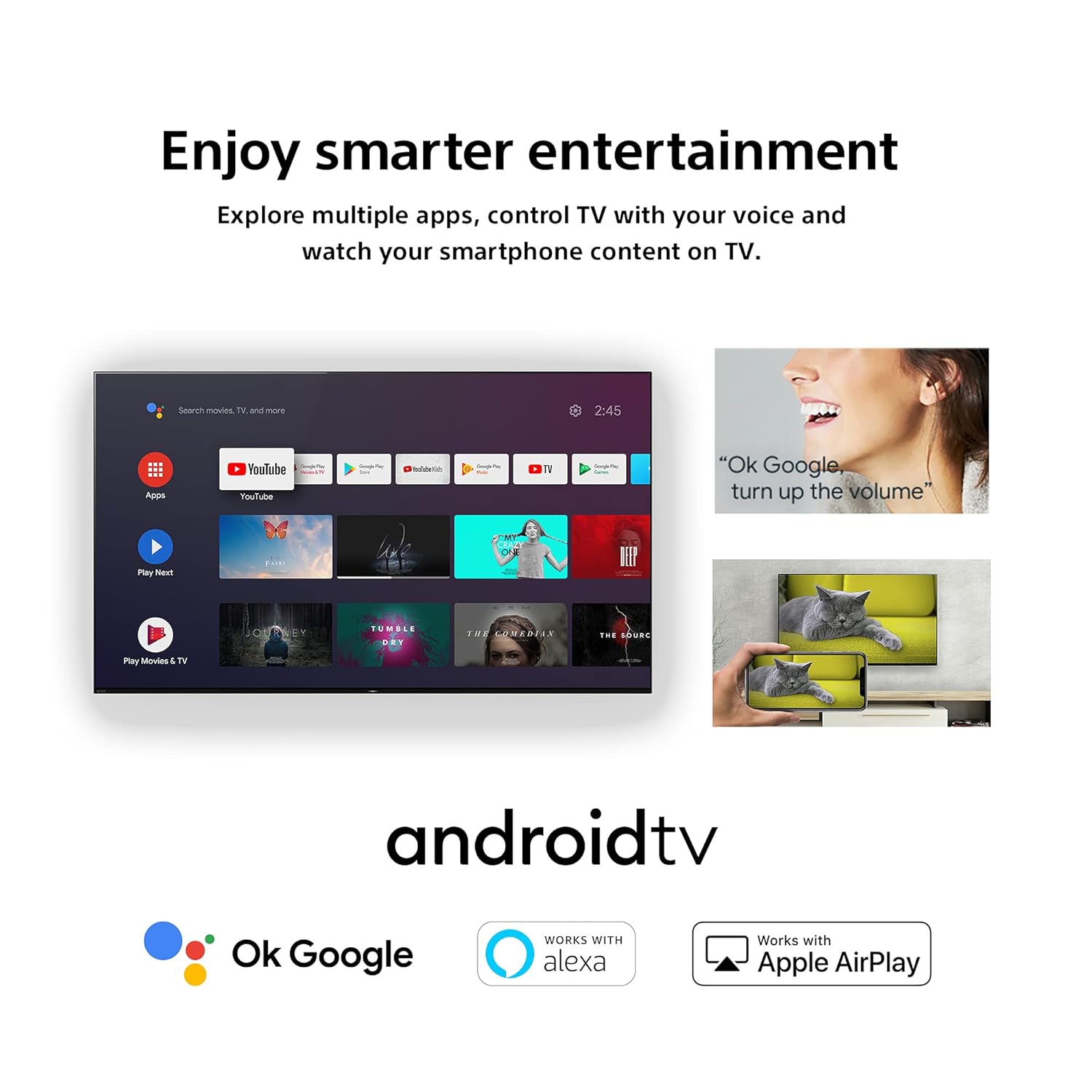 Sony Bravia 80 cm (32 inches) HD Ready Smart Android LED TV KD-32W830 (Black) (2021 Model) | with Alexa Compatibility