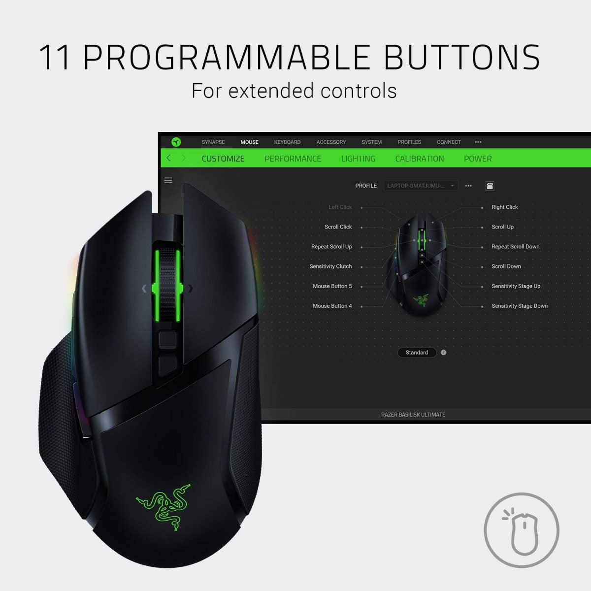 Razer Basilisk Ultimate Hyperspeed Wireless Gaming Mouse