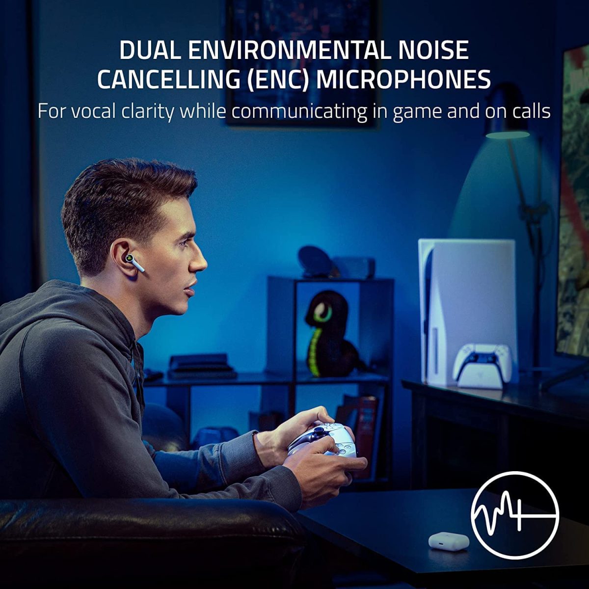 Razer Hammerhead HyperSpeed - Wireless Multi-Platform Gaming Earbuds for PlayStation (HyperSpeed Wireless, Active Noise Cancellation, Bluetooth 5.2, Up to 30 Hours of Battery Life) White