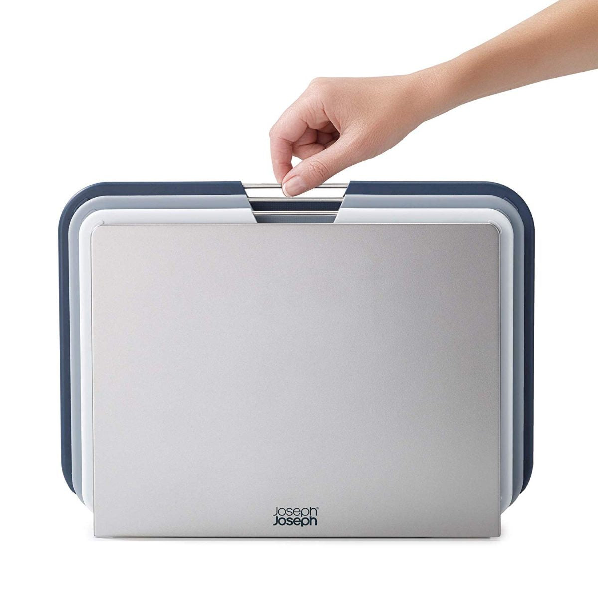 Joseph Joseph Nest Plastic Cutting Set with Storage Stand 3 Different Sized Boards, Large, Gray