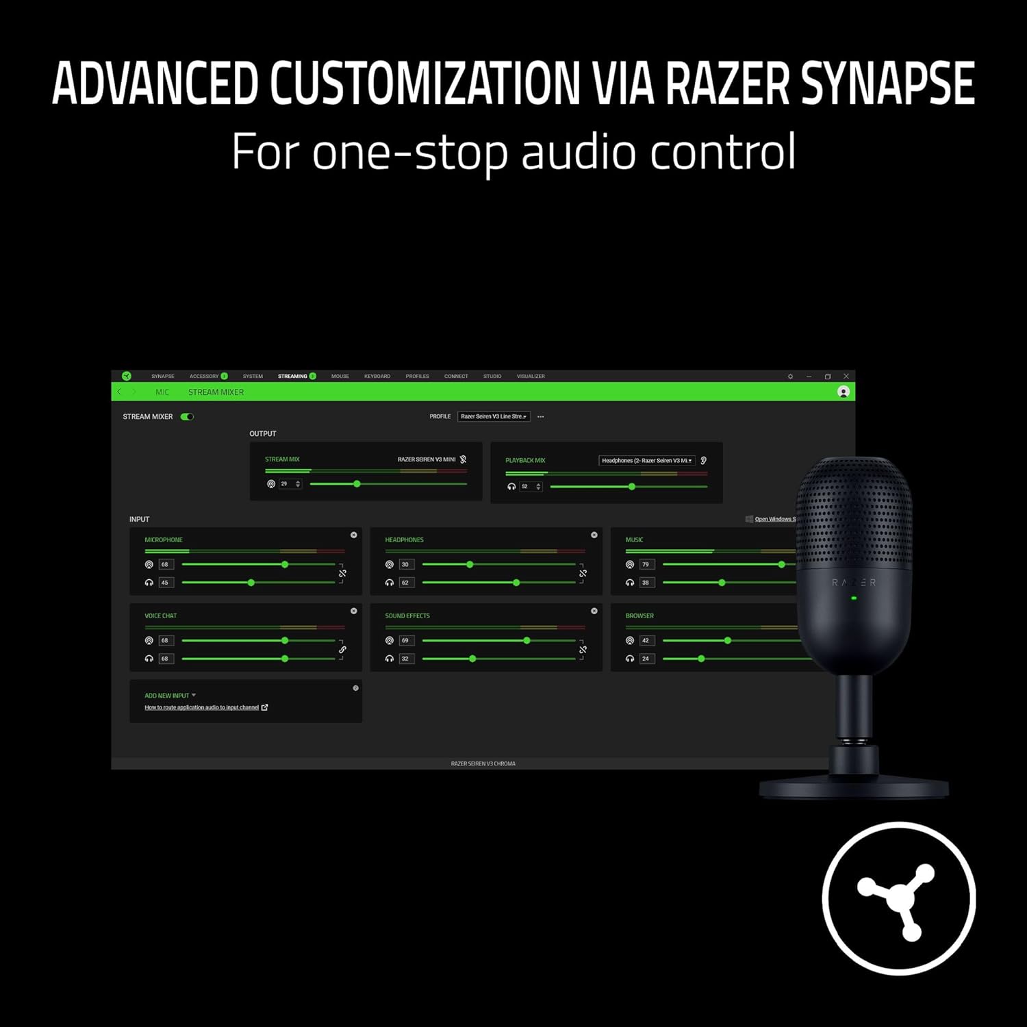 Razer Seiren V3 Mini USB Microphone White