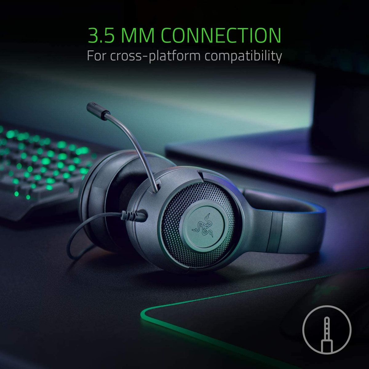 Razer Kraken X Lite Ultralight Gaming Headset: 7.1 Surround Sound - Black