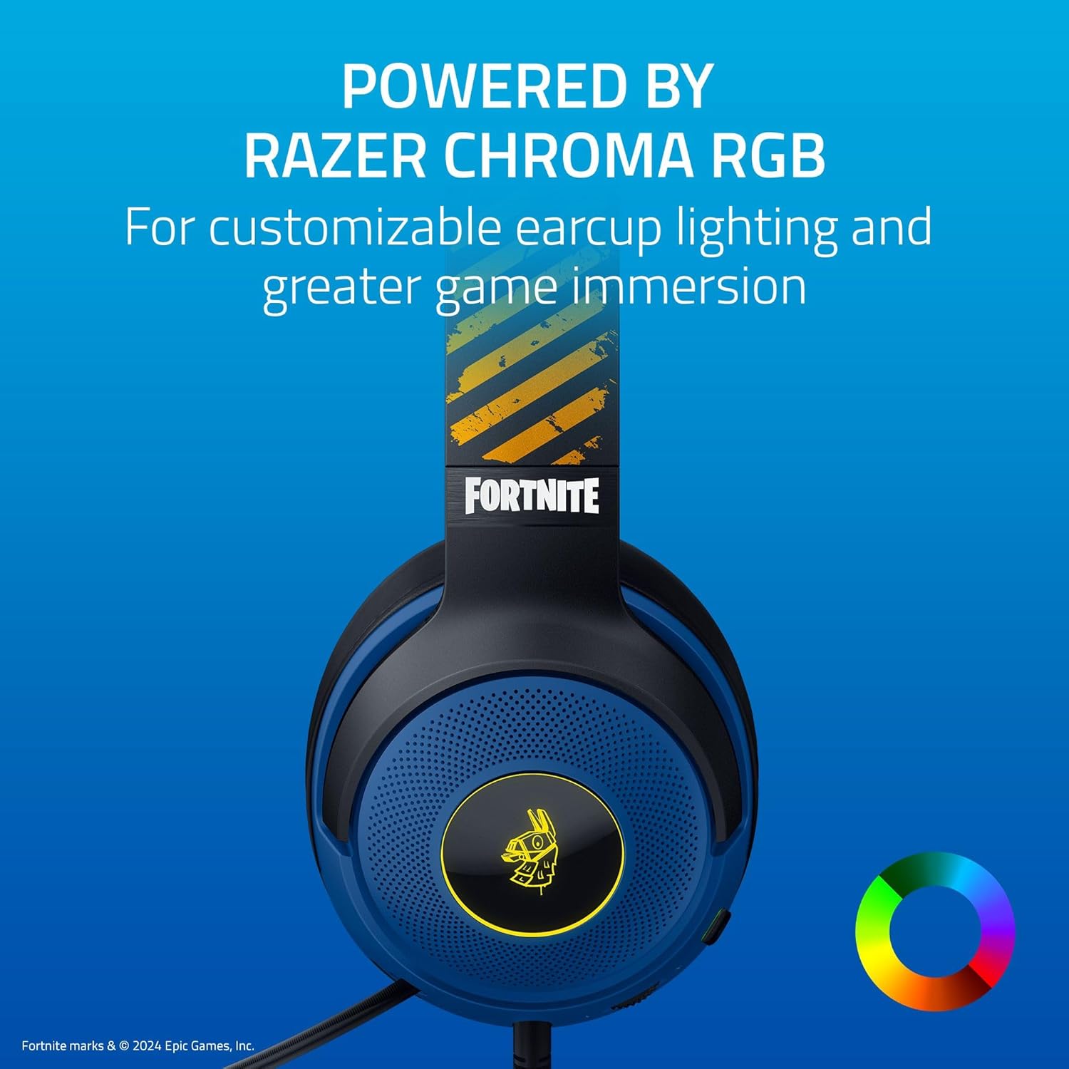 Razer Kraken V3 X Wired USB Gaming Headset: 285g Lightweight Build - Triforce 40mm Drivers - HyperClear Cardioid Mic - 7.1 Surround Sound - Chroma RGB Lighting - Fortnite Edition