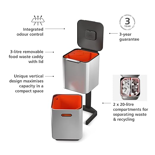 Joseph Joseph Totem Compact 10.6 Gallon/40 Litre Waste Separation