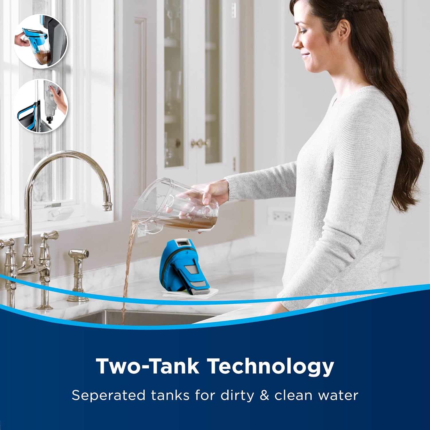 Bissell CrossWave, 3-in-1 Multi-Surface Vacuum Cleaner, Floor cleaner machine All in One Step Vacuums, Washes & Dries, Wet and Dry Vacuum Cleaner For Hard Floors & Area Rugs, 560W, Corded, 1713