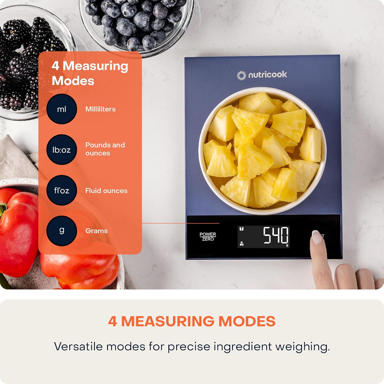 Nutricook Food Scale, 11lb Digital Kitchen Scale, Weight in Grams and Ounces (1g Precise) for Baking, Cooking, Nutrition and Meal Prep, Tare Function