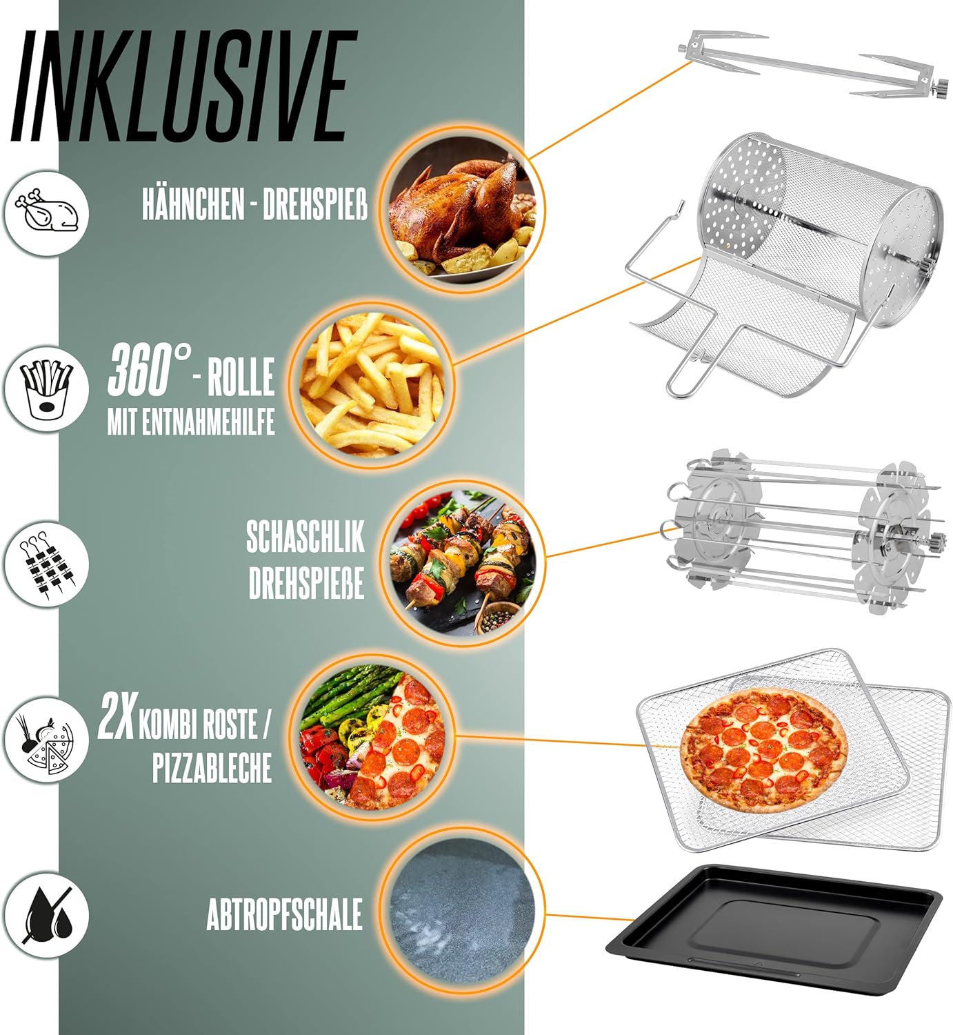 Heinrich's 12 Liter Hot Air Fryer Stainless Steel with Digital LED Display LCD Touch Display