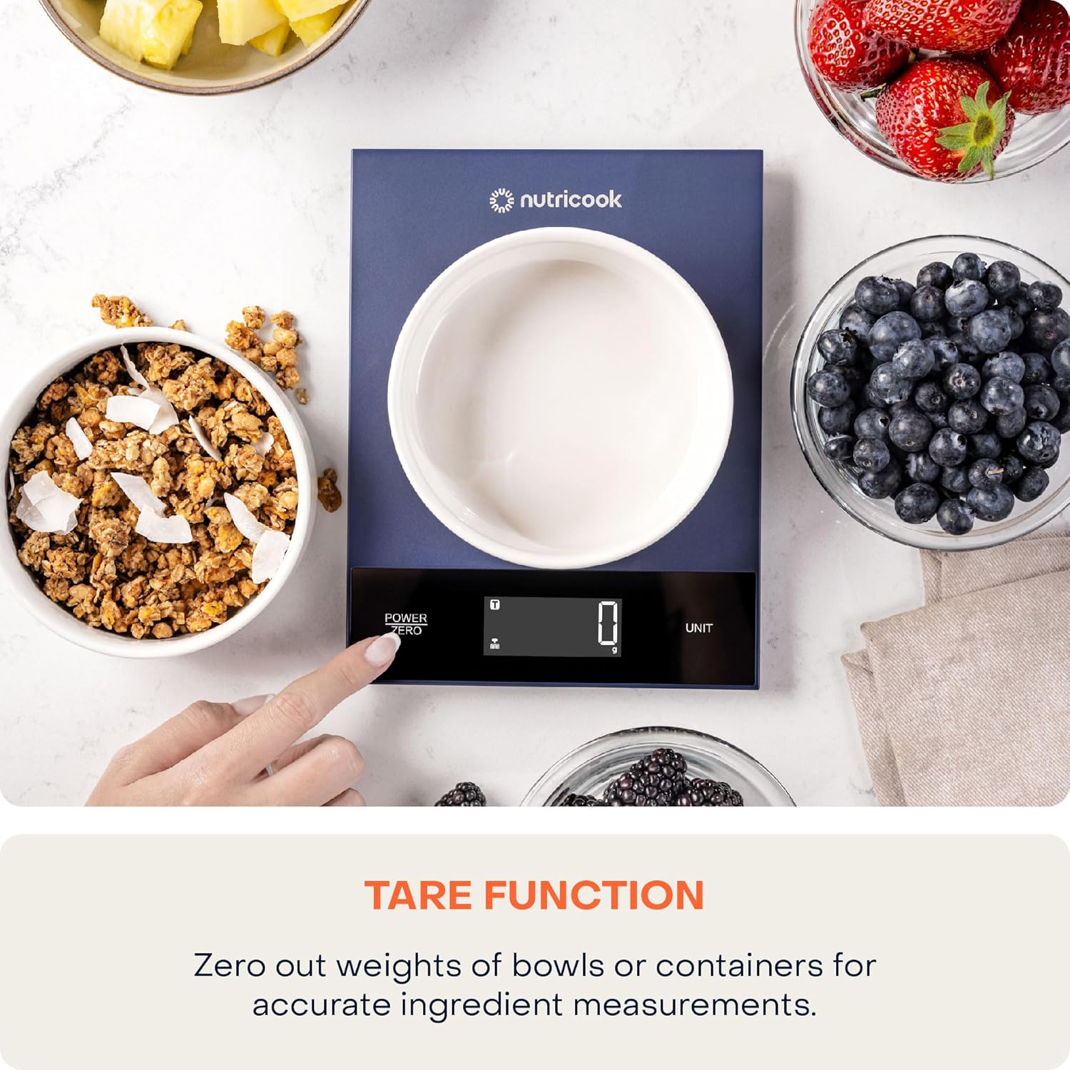 Nutricook Food Scale, 11lb Digital Kitchen Scale, Weight in Grams and Ounces (1g Precise) for Baking, Cooking, Nutrition and Meal Prep, Tare Function