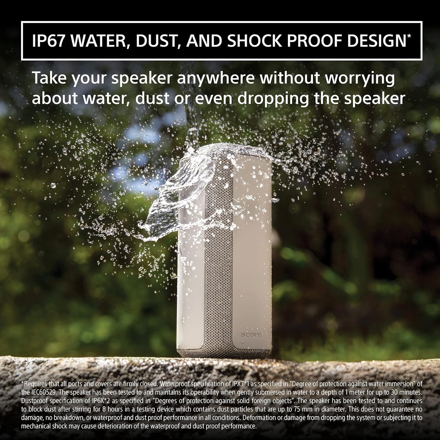 Sony XE300 X-Series Portable Wireless Speaker, Light Grey