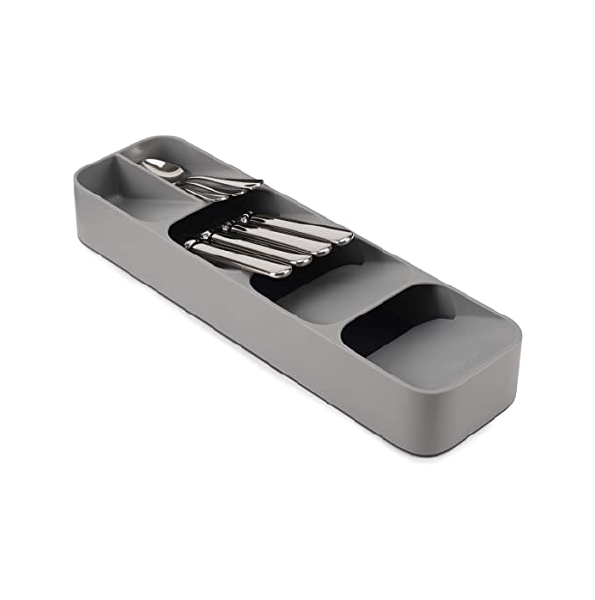 Joseph Joseph DrawerStore Compact Cutlery Organizer Kitchen Drawer Tray, Small,Gray