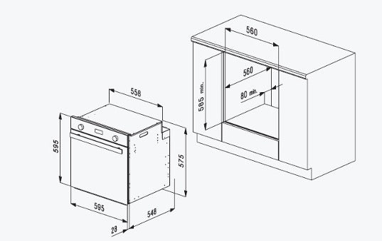 Flora FLBO12-GETFD-67X Built In Oven 60cm Stainless Steel.