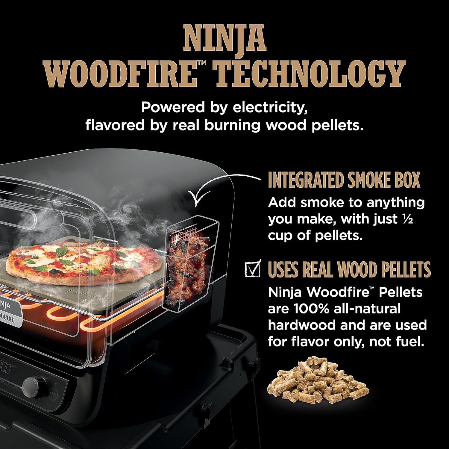 Ninja Woodfire 8-in-1 Electric Outdoor Pizza Oven 2400w