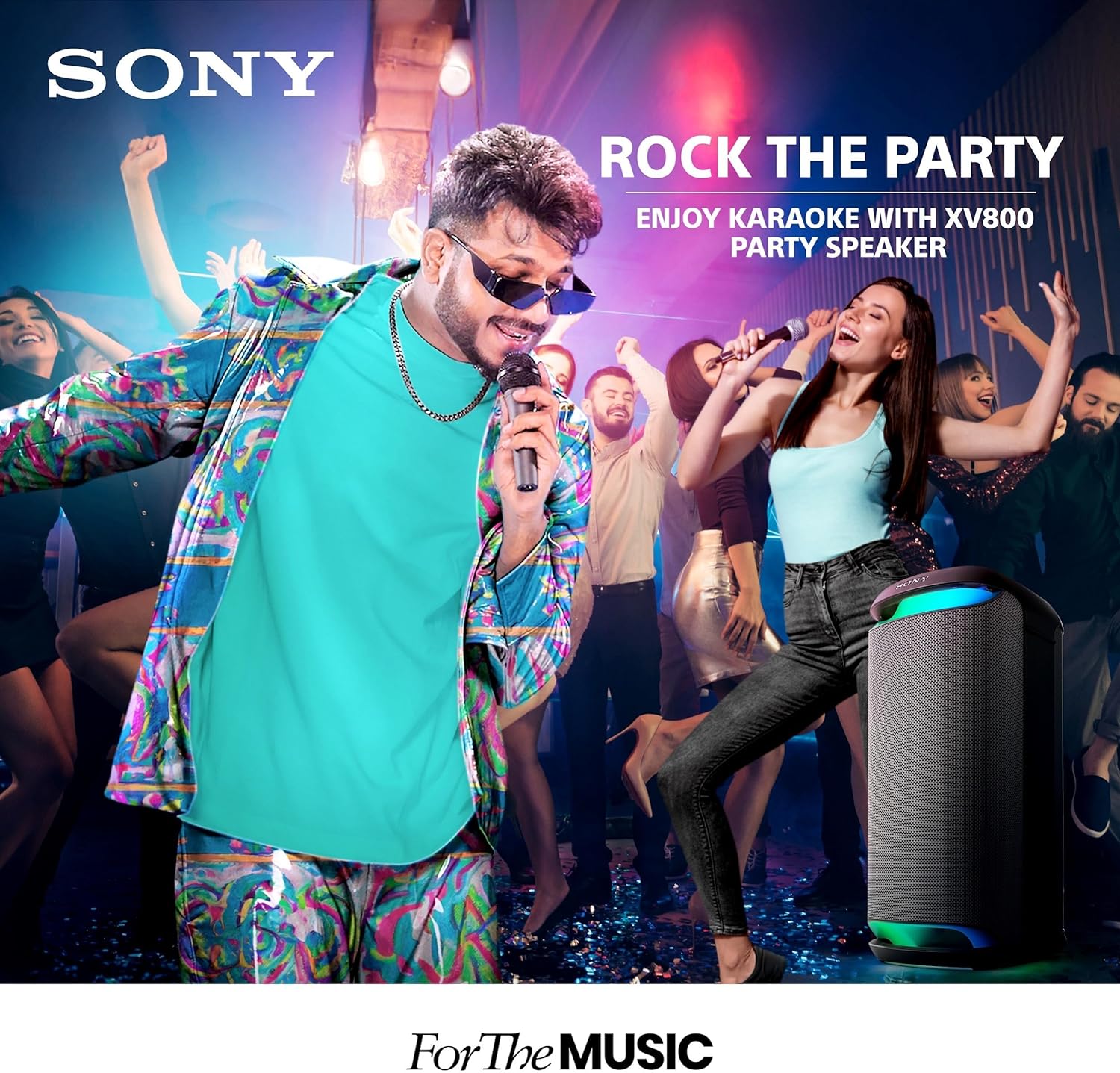 Sony SRS-XV800 X-Series Wireless Portable Bluetooth Karaoke Party Speaker(Black)