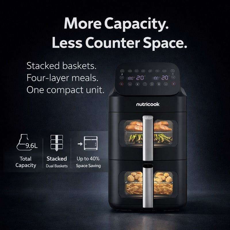 Nutricook AFDS330 Duo Stack Air Fryer Pro 9.6L ( 2 x 4.8L ) 2700W