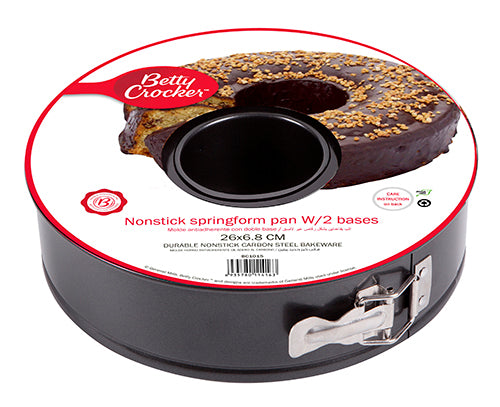 Betty Crocker Non-Stick Baking Springform With Durable Stainless Steel Lock & 2 Removable Bottoms