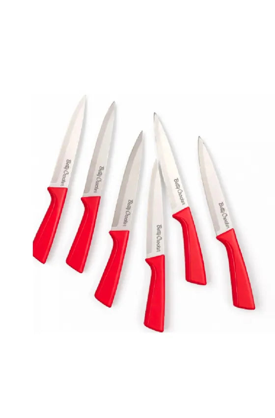 Betty Crocker Utility Knife Set Of 6 Pieces - Color Red