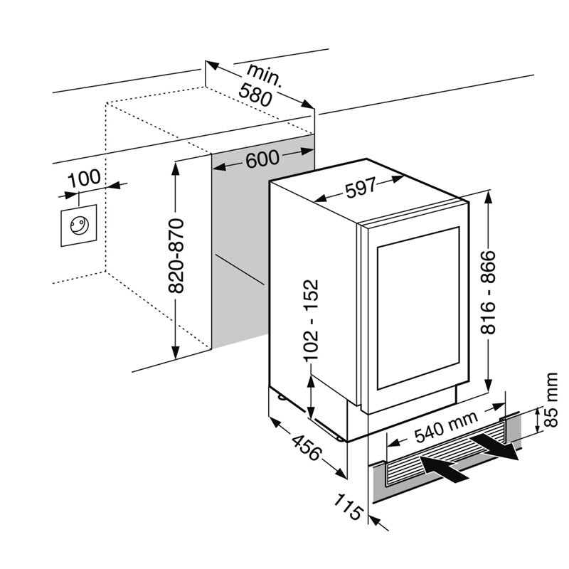 Liebherr UWTgb 1682 Vinidor Built-under multi-temperature wine cabinet