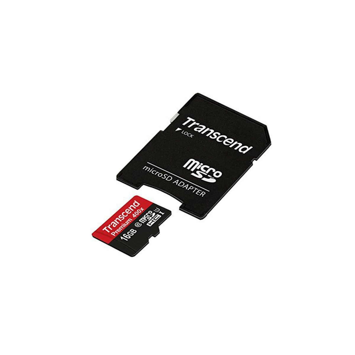 Transcend 16GB microSDHC Class10 UHS-1 400X Premium Series w/adapter